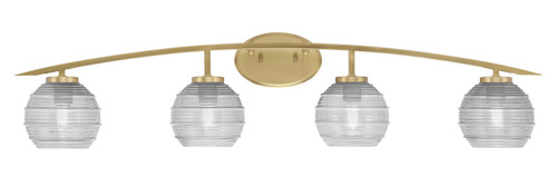 Toltec Lighting - 3724-NAB-5110 - Four Light Bath Bar - Kurve - New Age Brass