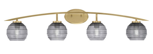 Toltec Lighting - 3724-NAB-5112 - Four Light Bath Bar - Kurve - New Age Brass