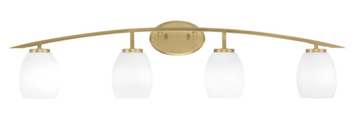 Toltec Lighting - 3724-NAB-615 - Four Light Bath Bar - Kurve - New Age Brass