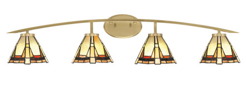 Toltec Lighting - 3724-NAB-9345 - Four Light Bath Bar - Kurve - New Age Brass