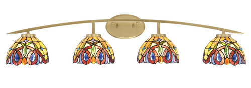 Toltec Lighting - 3724-NAB-9445 - Four Light Bath Bar - Kurve - New Age Brass