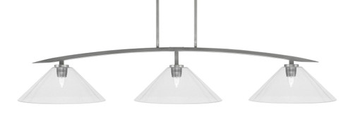 Toltec Lighting - 3733-GP-308 - Three Light Bar - Kurve - Graphite