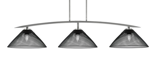 Toltec Lighting - 3733-GP-808-MB - Three Light Bar - Kurve - Graphite