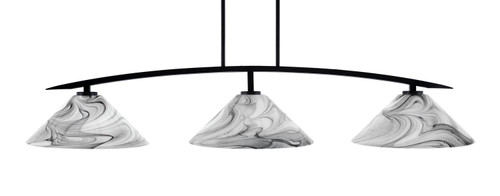 Toltec Lighting - 3733-MB-2169 - Three Light Bar - Kurve - Matte Black