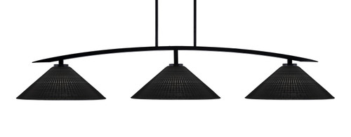 Toltec Lighting - 3733-MB-4019 - Three Light Bar - Kurve - Matte Black