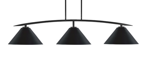 Toltec Lighting - 3733-MB-420-MB - Three Light Bar - Kurve - Matte Black