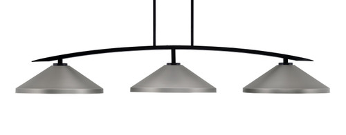 Toltec Lighting - 3733-MB-424-GP - Three Light Bar - Kurve - Matte Black