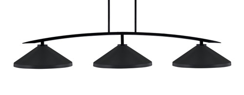 Toltec Lighting - 3733-MB-424-MB - Three Light Bar - Kurve - Matte Black