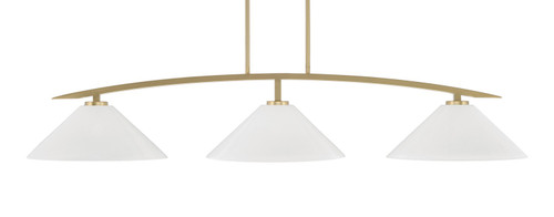 Toltec Lighting - 3733-NAB-2161 - Three Light Bar - Kurve - New Age Brass