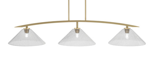 Toltec Lighting - 3733-NAB-2162 - Three Light Bar - Kurve - New Age Brass