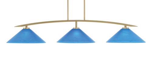 Toltec Lighting - 3733-NAB-415 - Three Light Bar - Kurve - New Age Brass