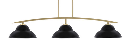 Toltec Lighting - 3733-NAB-428-MB - Three Light Bar - Kurve - New Age Brass