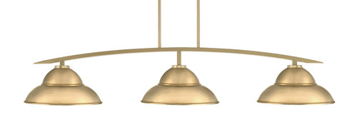 Toltec Lighting - 3733-NAB-428-NAB - Three Light Bar - Kurve - New Age Brass