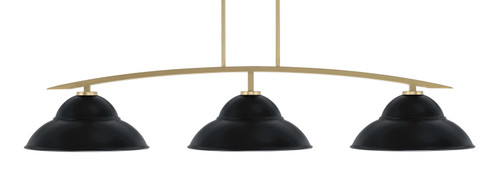 Toltec Lighting - 3733-NAB-429-MB - Three Light Bar - Kurve - New Age Brass