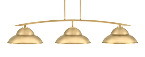 Toltec Lighting - 3733-NAB-429-NAB - Three Light Bar - Kurve - New Age Brass