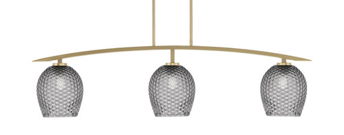 Toltec Lighting - 3733-NAB-4902 - Three Light Bar - Kurve - New Age Brass