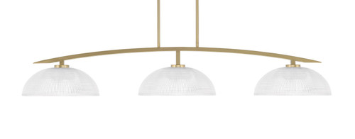 Toltec Lighting - 3733-NAB-540 - Three Light Bar - Kurve - New Age Brass