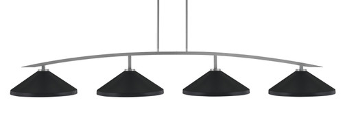 Toltec Lighting - 3734-GP-424-MB - Four Light Bar - Kurve - Graphite