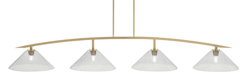 Toltec Lighting - 3734-NAB-2162 - Four Light Bar - Kurve - New Age Brass
