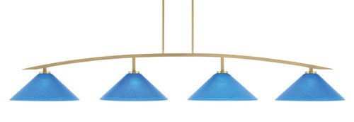 Toltec Lighting - 3734-NAB-415 - Four Light Bar - Kurve - New Age Brass