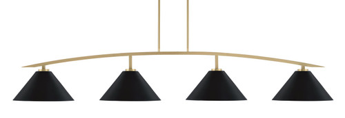Toltec Lighting - 3734-NAB-420-MB - Four Light Bar - Kurve - New Age Brass