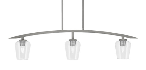 Toltec Lighting - 3736-GP-210 - Three Light Island Pendant - Kurve - Graphite