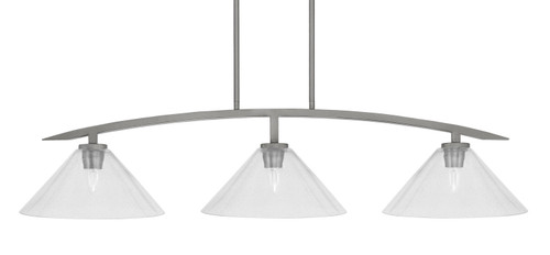 Toltec Lighting - 3736-GP-306 - Three Light Island Pendant - Kurve - Graphite