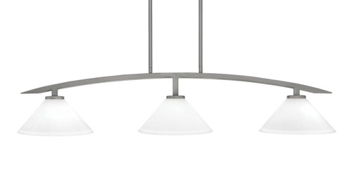 Toltec Lighting - 3736-GP-314 - Three Light Island Pendant - Kurve - Graphite