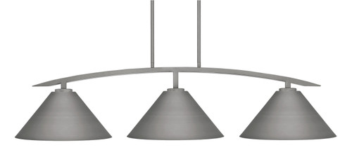 Toltec Lighting - 3736-GP-420-GP - Three Light Island Pendant - Kurve - Graphite