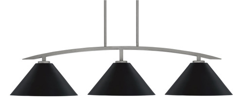 Toltec Lighting - 3736-GP-420-MB - Three Light Island Pendant - Kurve - Graphite