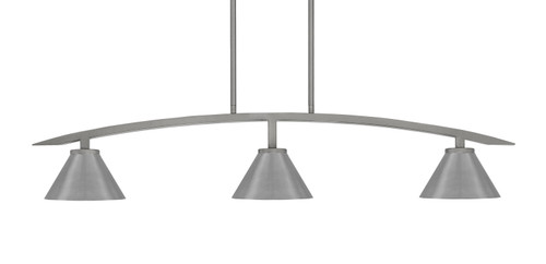 Toltec Lighting - 3736-GP-421-GP - Three Light Island Pendant - Kurve - Graphite