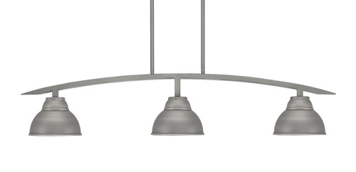 Toltec Lighting - 3736-GP-427-GP - Three Light Island Pendant - Kurve - Graphite
