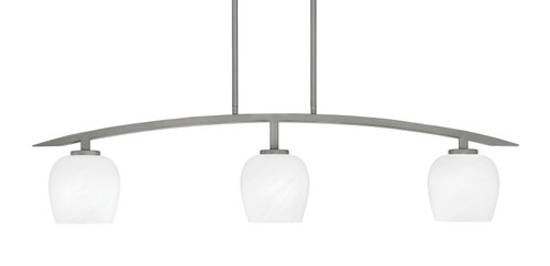 Toltec Lighting - 3736-GP-4811 - Three Light Island Pendant - Kurve - Graphite