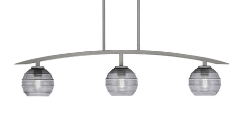 Toltec Lighting - 3736-GP-5112 - Three Light Island Pendant - Kurve - Graphite