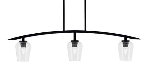Toltec Lighting - 3736-MB-210 - Three Light Island Pendant - Kurve - Matte Black