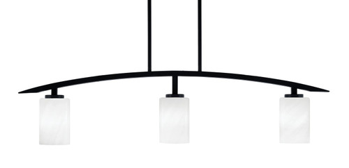 Toltec Lighting - 3736-MB-3001 - Three Light Island Pendant - Kurve - Matte Black