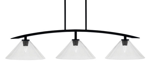 Toltec Lighting - 3736-MB-306 - Three Light Island Pendant - Kurve - Matte Black
