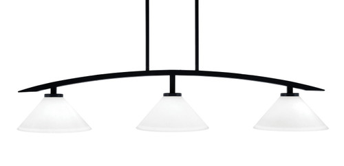 Toltec Lighting - 3736-MB-314 - Three Light Island Pendant - Kurve - Matte Black