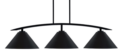 Toltec Lighting - 3736-MB-420-MB - Three Light Island Pendant - Kurve - Matte Black