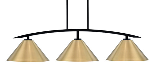 Toltec Lighting - 3736-MB-420-NAB - Three Light Island Pendant - Kurve - Matte Black