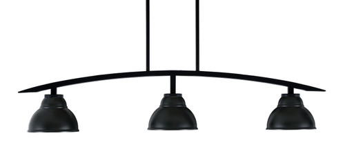 Toltec Lighting - 3736-MB-427-MB - Three Light Island Pendant - Kurve - Matte Black