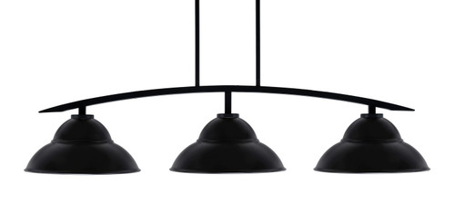 Toltec Lighting - 3736-MB-428-MB - Three Light Island Pendant - Kurve - Matte Black