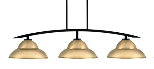 Toltec Lighting - 3736-MB-428-NAB - Three Light Island Pendant - Kurve - Matte Black