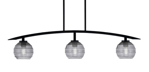 Toltec Lighting - 3736-MB-5112 - Three Light Island Pendant - Kurve - Matte Black
