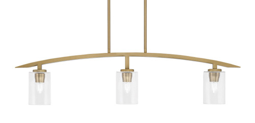 Toltec Lighting - 3736-NAB-300 - Three Light Island Pendant - Kurve - New Age Brass