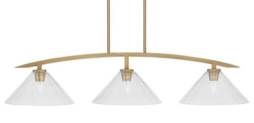 Toltec Lighting - 3736-NAB-306 - Three Light Island Pendant - Kurve - New Age Brass