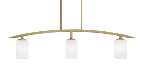 Toltec Lighting - 3736-NAB-310 - Three Light Island Pendant - Kurve - New Age Brass