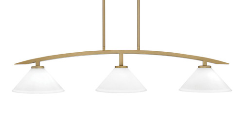 Toltec Lighting - 3736-NAB-314 - Three Light Island Pendant - Kurve - New Age Brass
