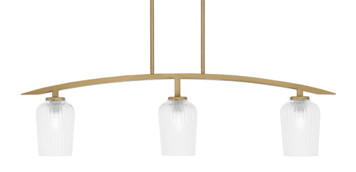 Toltec Lighting - 3736-NAB-4250 - Three Light Island Pendant - Kurve - New Age Brass