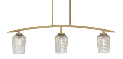 Toltec Lighting - 3736-NAB-4253 - Three Light Island Pendant - Kurve - New Age Brass